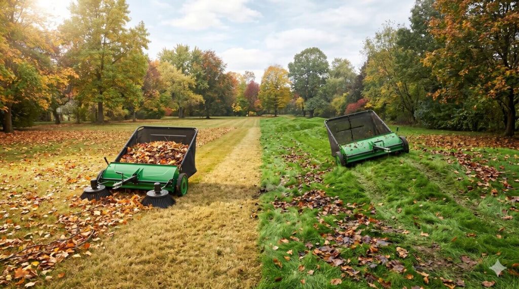 performance of lawn sweeper on different lawn types