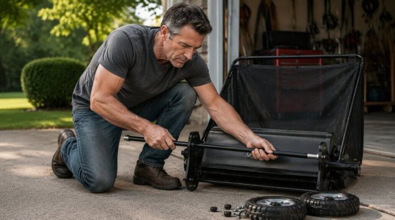 Sliding in the Lawn Sweeper Axle