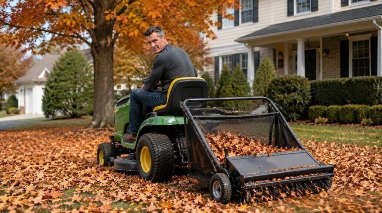 does a lawn sweeper pick up leaves